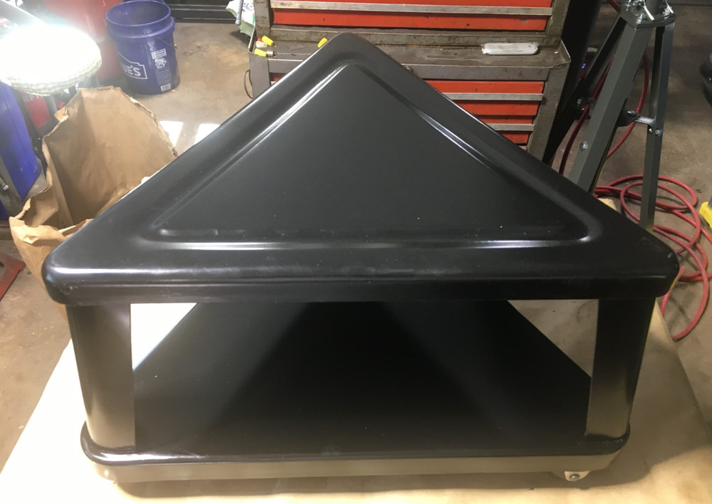 Mechanics Rolling Triangular Seat W/Shelf Vintage
