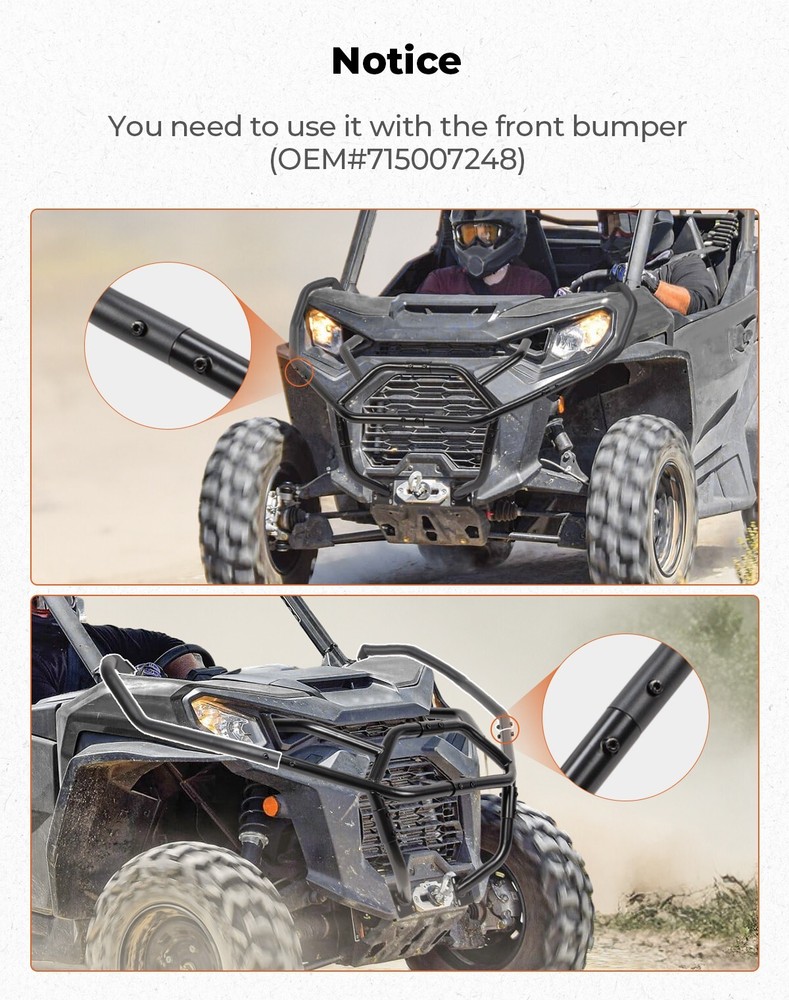 Front Corner Guards Bumper Kit for Commander & Commander Max 1000R 2021-2024
