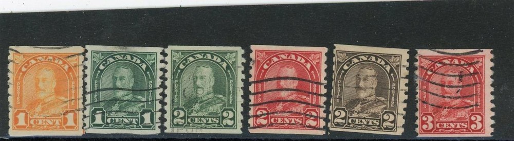 Canada 1930-1 Coils Scott# 178-83 Canceled