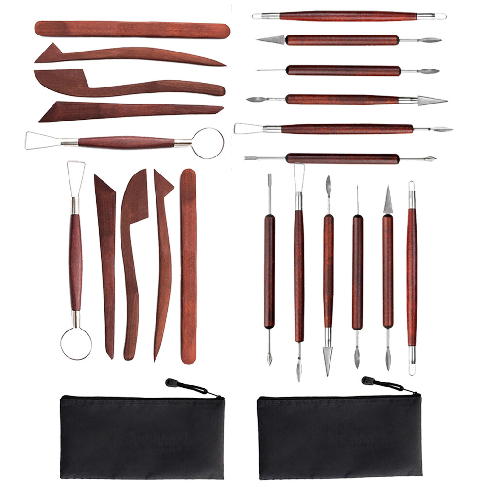 24Pcs Clay Sculpting Tools Trimming Pottery Carving Tool Set for Beginners