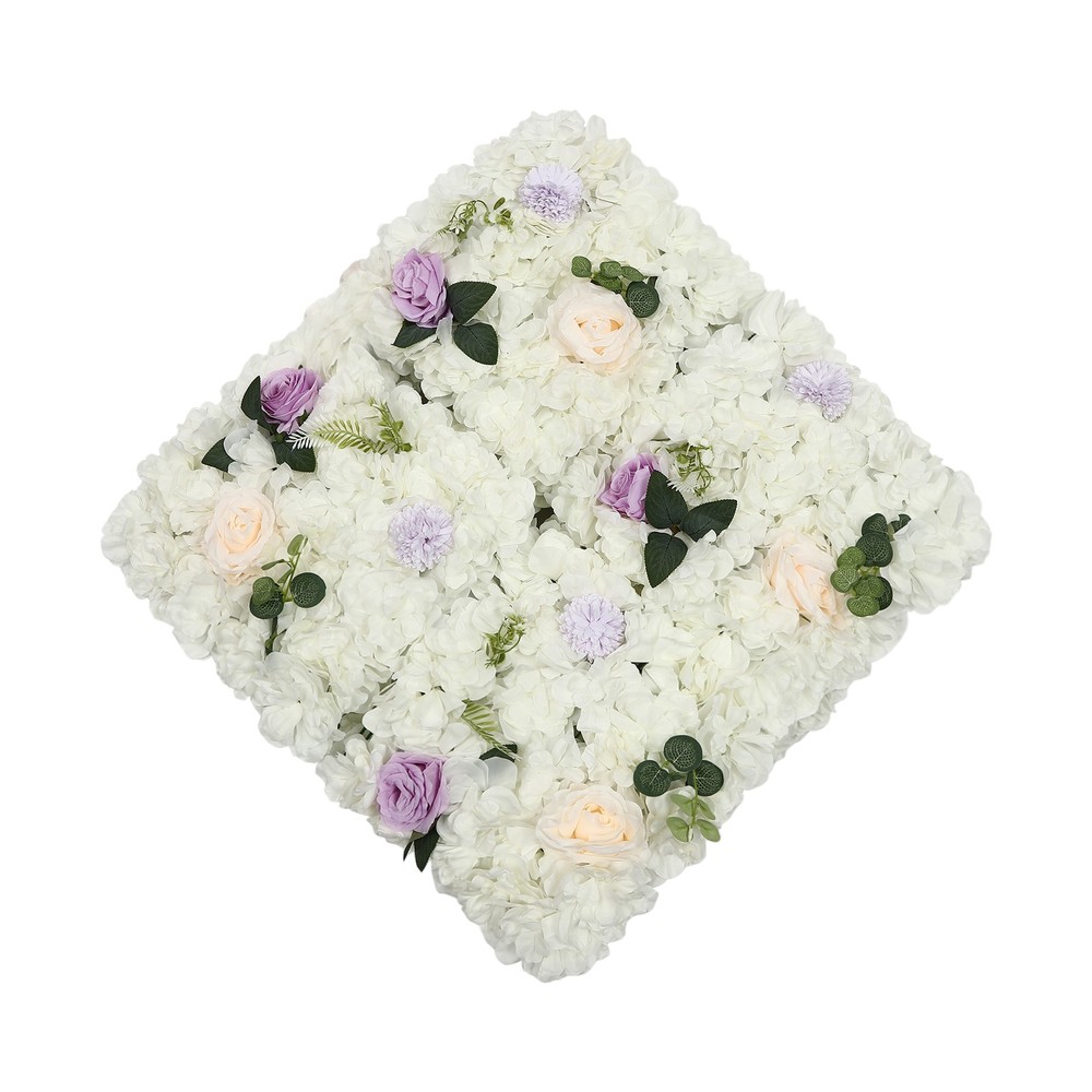 3D Flower Wall Panel-12pcs Artificial Flower Wall Background Rose Wedding Wall