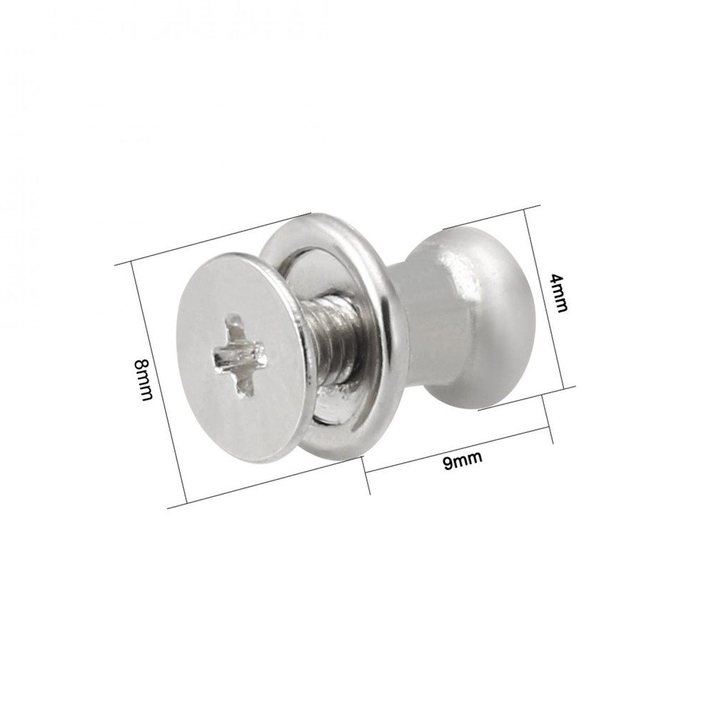 24pcs 4mm x 9mm Gift Box Single Hole Round Knobs Pull Handles Silver