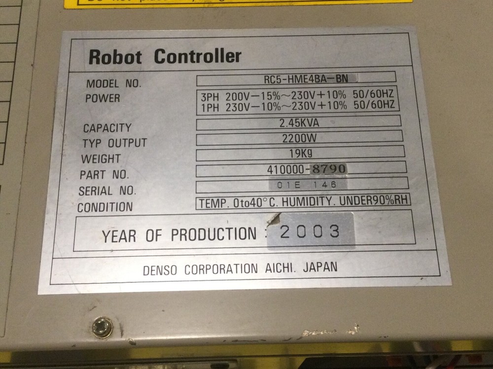 DENSO RC5-HME4BA-BN Robot Controller, 410000-8790 (Unit #2)