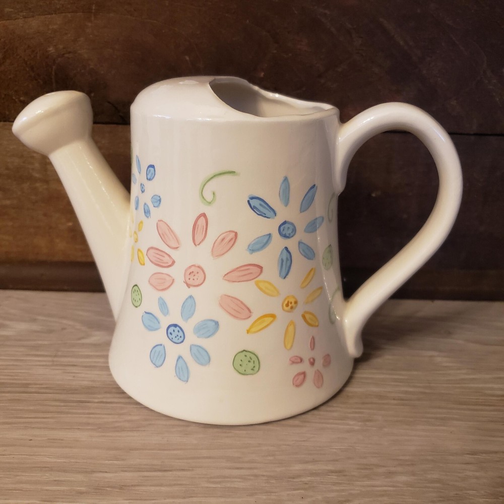Handmade Ceramic Watering Can. Signed.