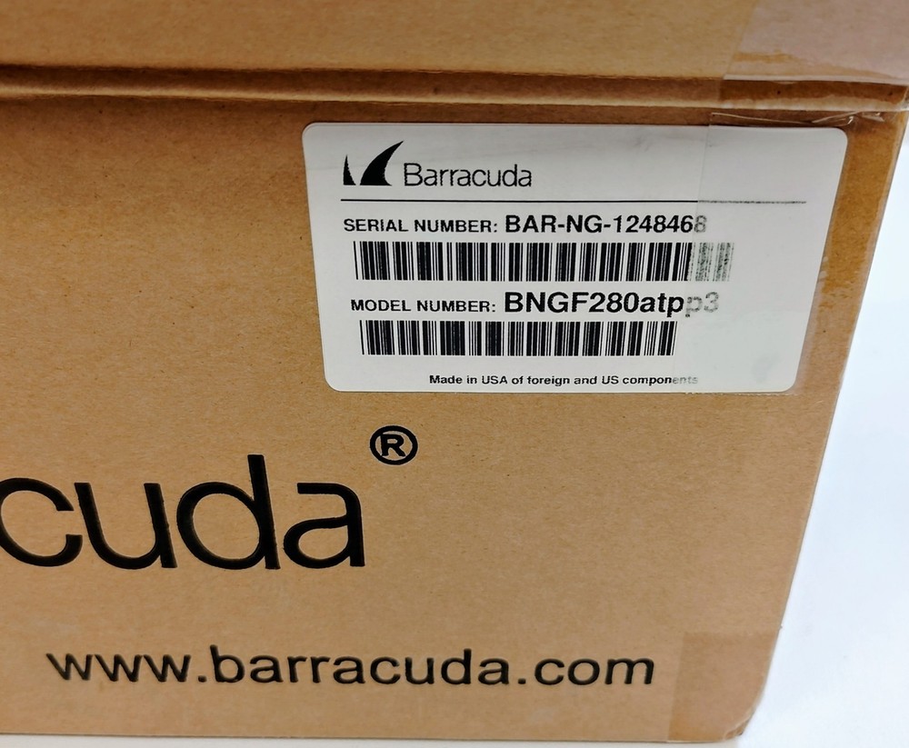 Barracuda NextGen CloudGen Cloud Based Firewall F280 BNGF280a 10.0 Firmware Comp