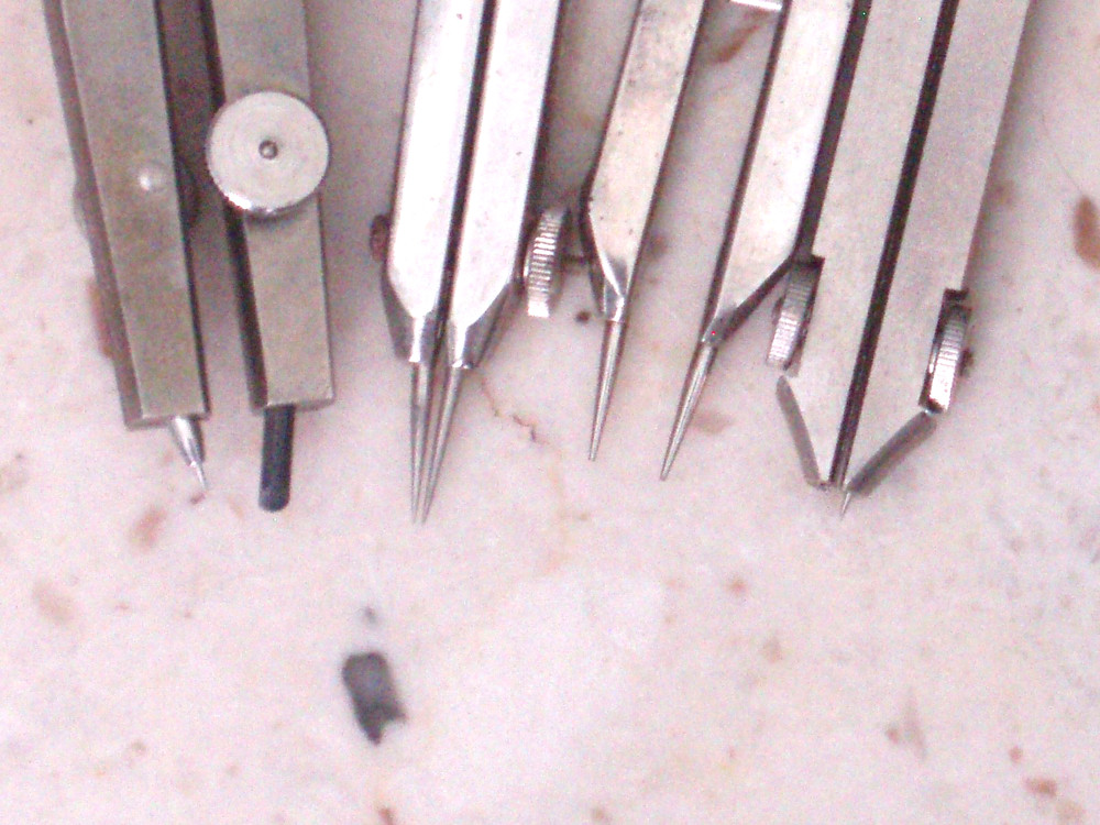 Vintage Compass Lot Drafting Engineering Tools Pickett, Ionic, Post, Germany