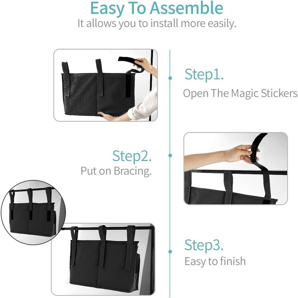 Bunk Bed Organizer, Bedside Caddy Hanging Bed Organizer Storage Bag 8 Pockets...