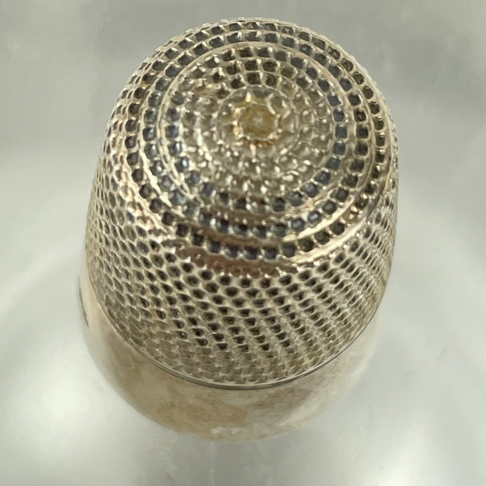 Vintage Solid Sterling Silver Thimble 2.4cm David Hollander & Son 1978 Size 5 #5