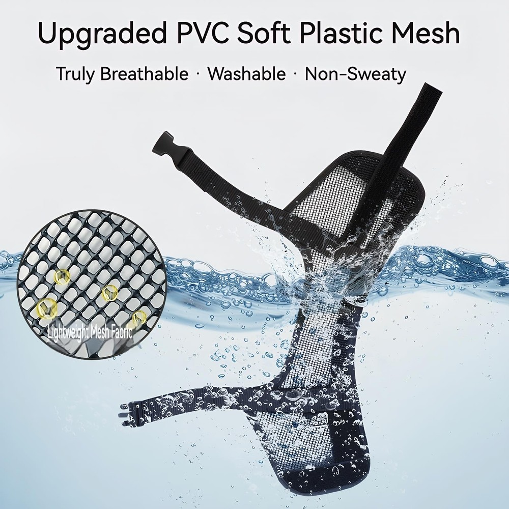 Dog Muzzle Soft Air Mesh for Medium Large Dogs, Medium, Black