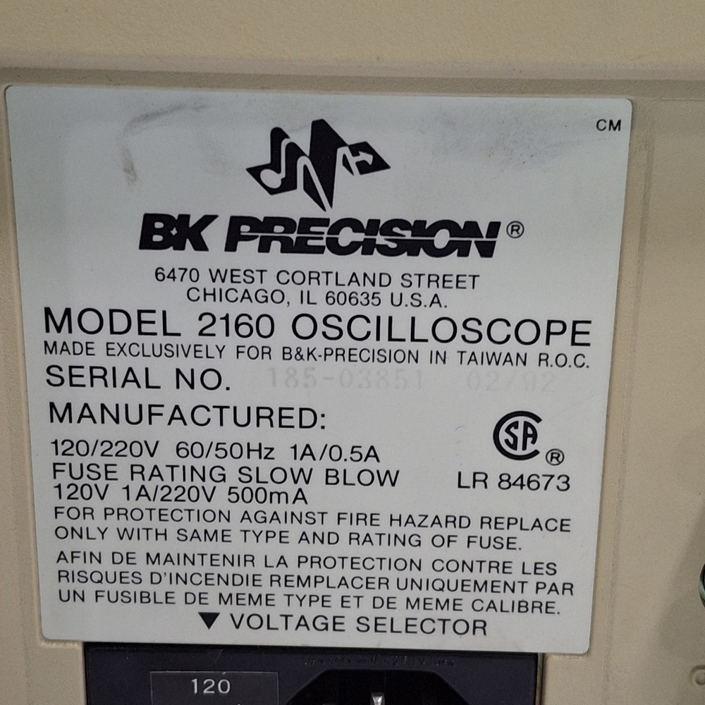 BK Precision 2160 Oscilloscope