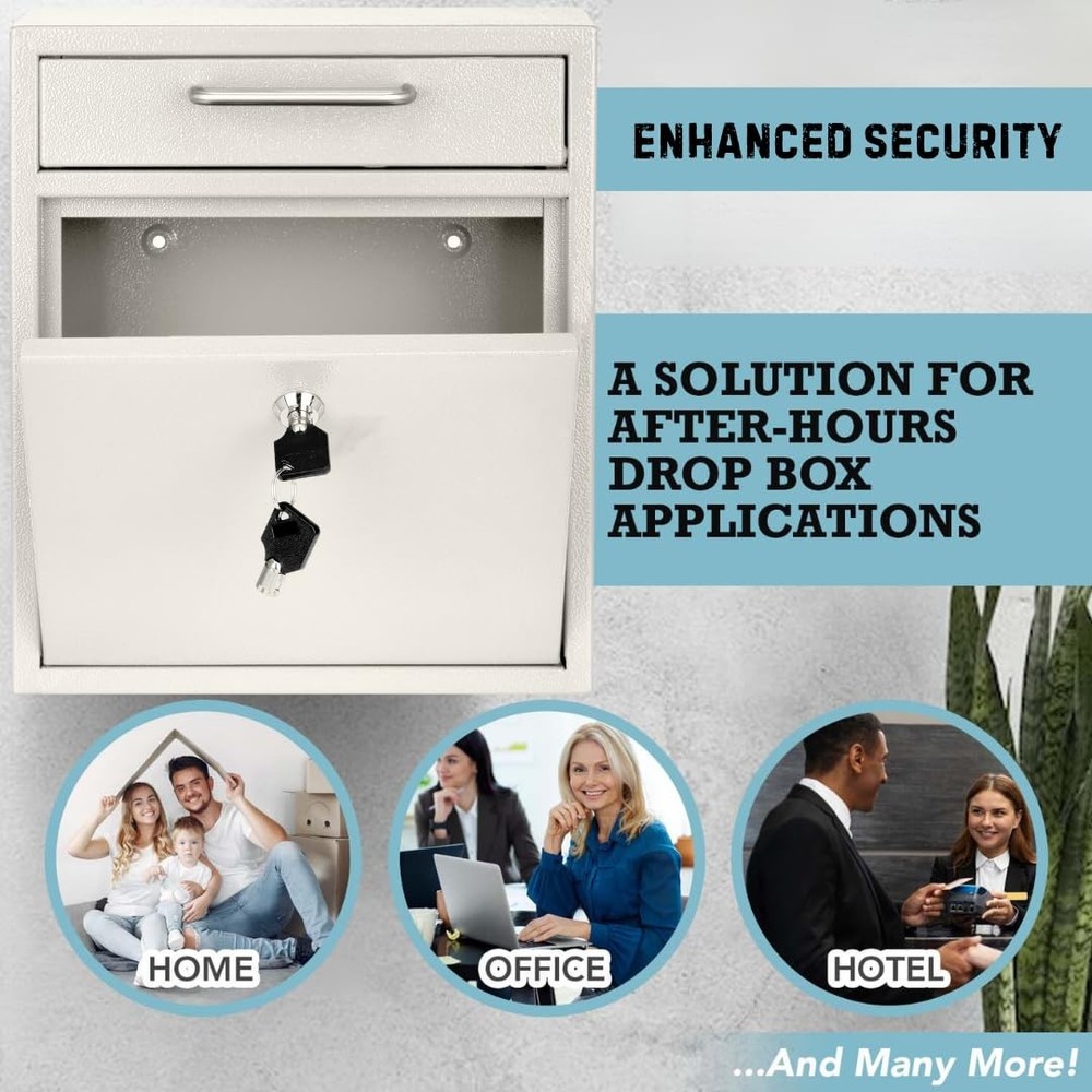 Wall Mount Mailbox - Mailbox with Lock and Keys- Durable Wall Mounted Locking...