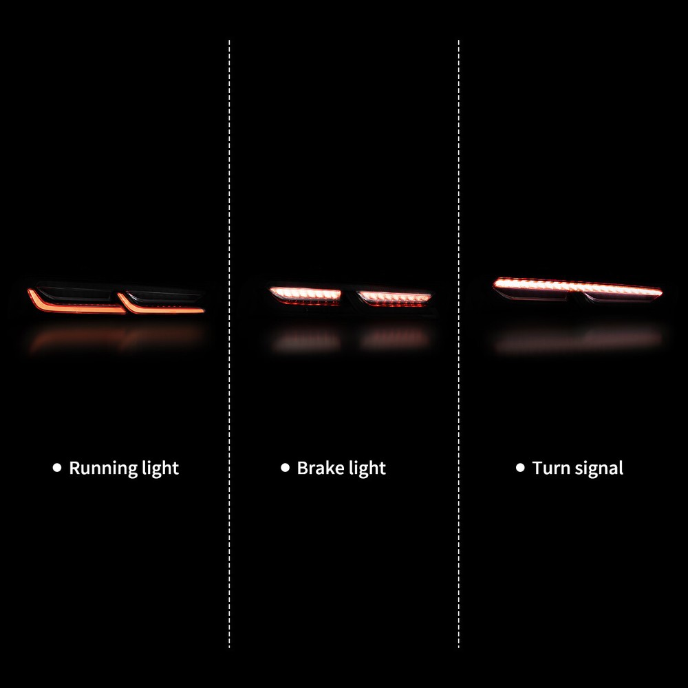 Pair LED Smoked Tail Lights For Chevy Camaro 2016-2018 w/Sequential Singal