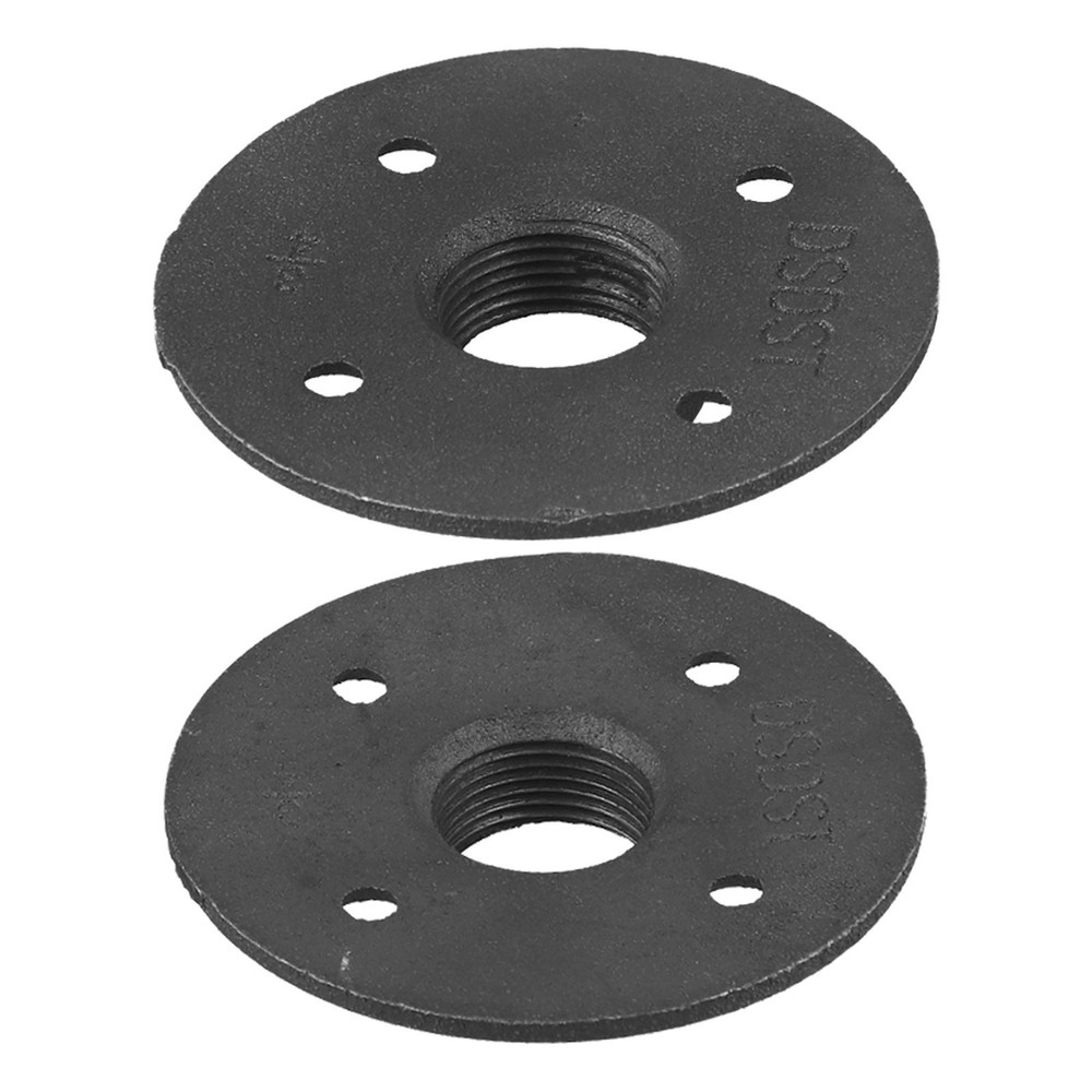 34 Black Iron Pipe Flange 2 Pack with Threaded H for Easy Installation
