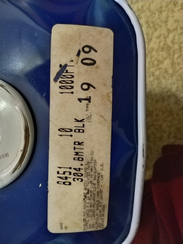 Beldon Communications Cable ~1000 ft "CF237595" "E108998"