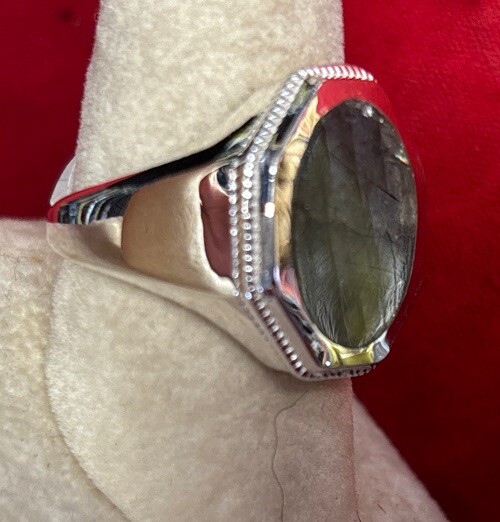 mens sterling silver ring Size 8 Labradorite