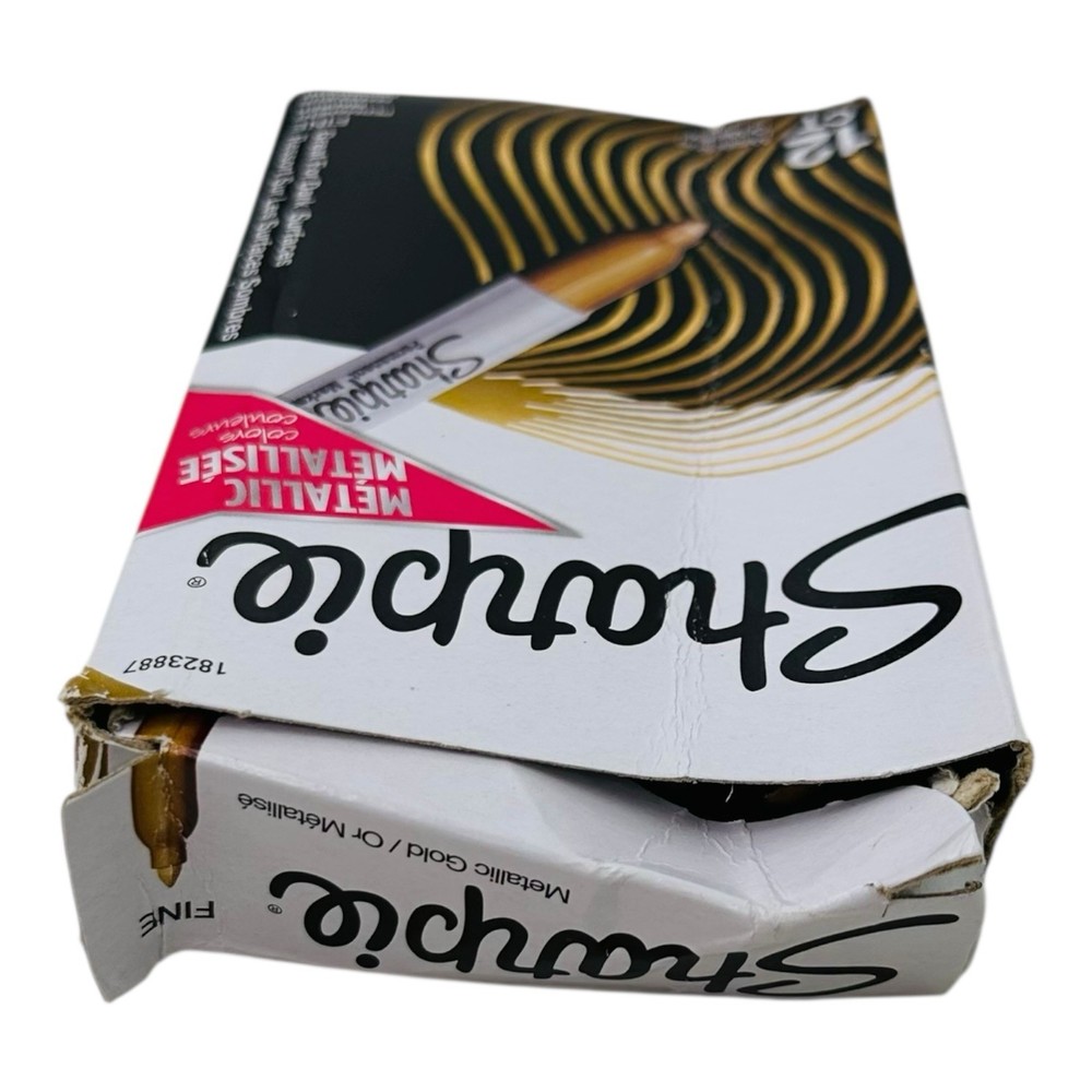 12 Markers Sharpie Metallic Gold Sharpies Fine Point Permanent Markers