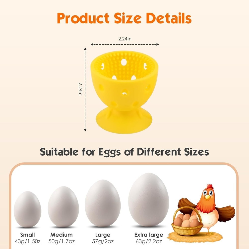 Egg Cleaner Scrubber Fresh Eggs Cute Chick Shaped Silicone Egg Washer Yellow