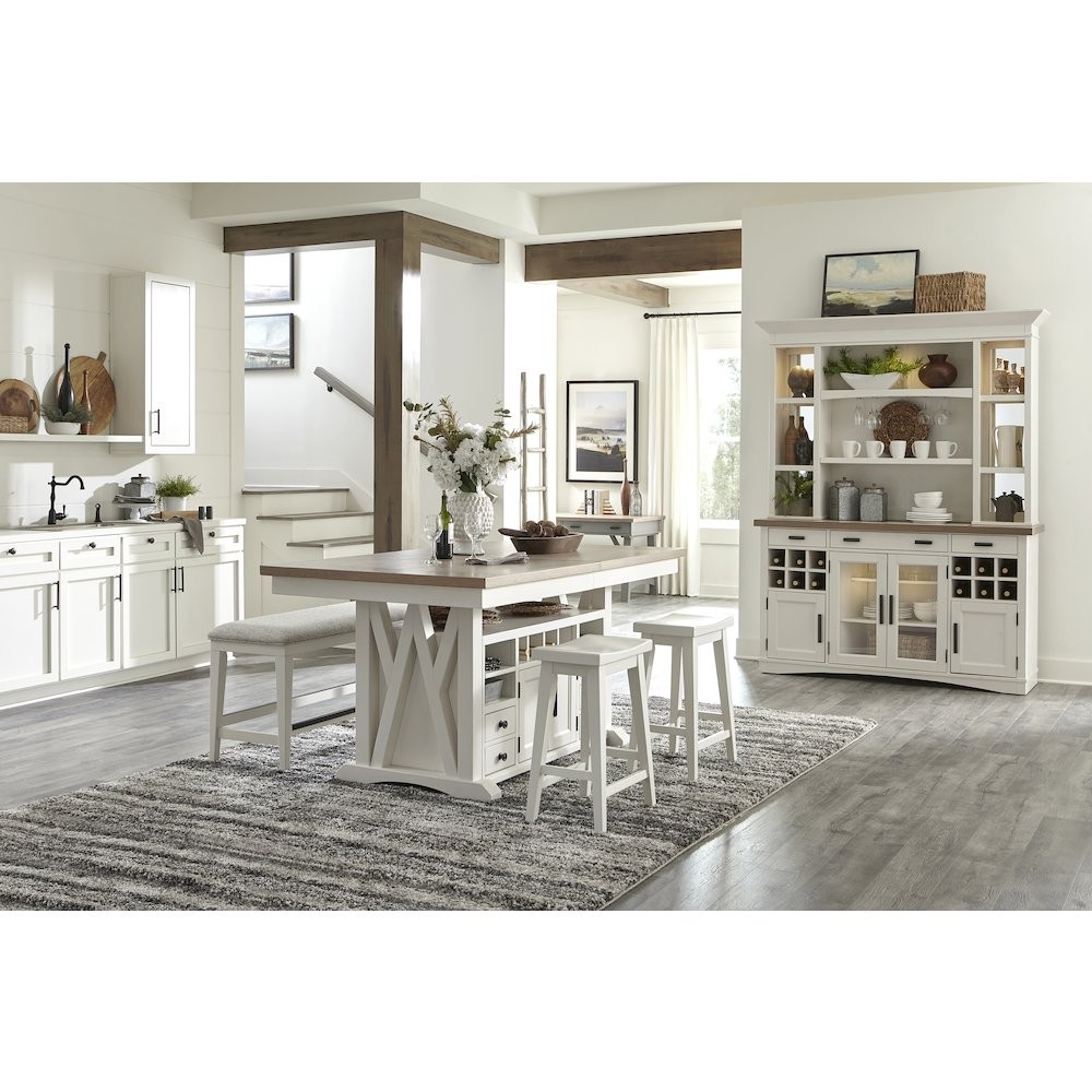 Modern Dining 49 In. Upholstered Counter Bench