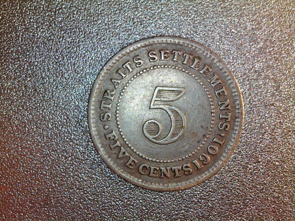 1901 5 cents. straits settlements