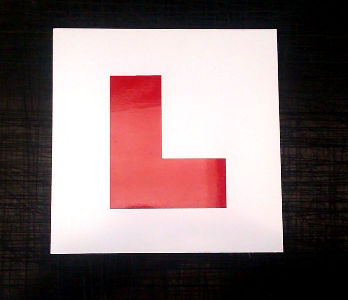 2 x Self Adhesive L Plates for Learner Drivers