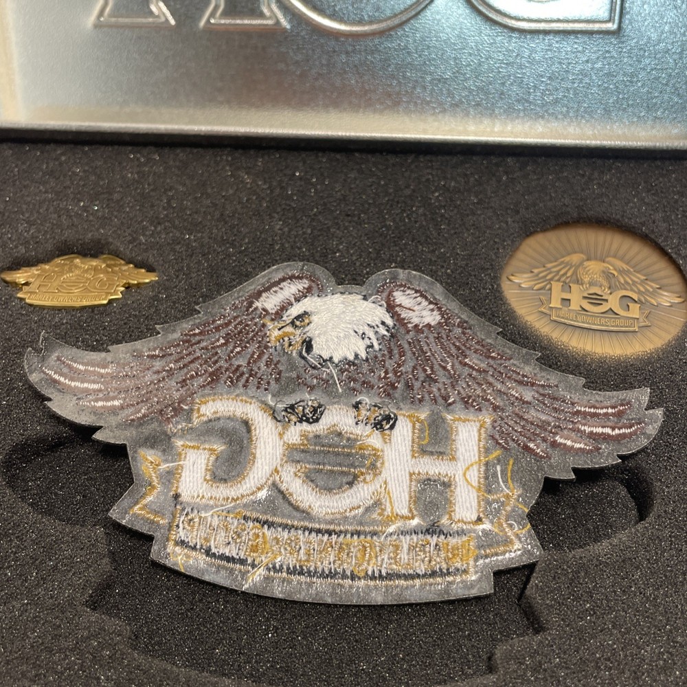Harley Davidson HOG Owner Group Tin Eagle Patch Pin Challenge Coin