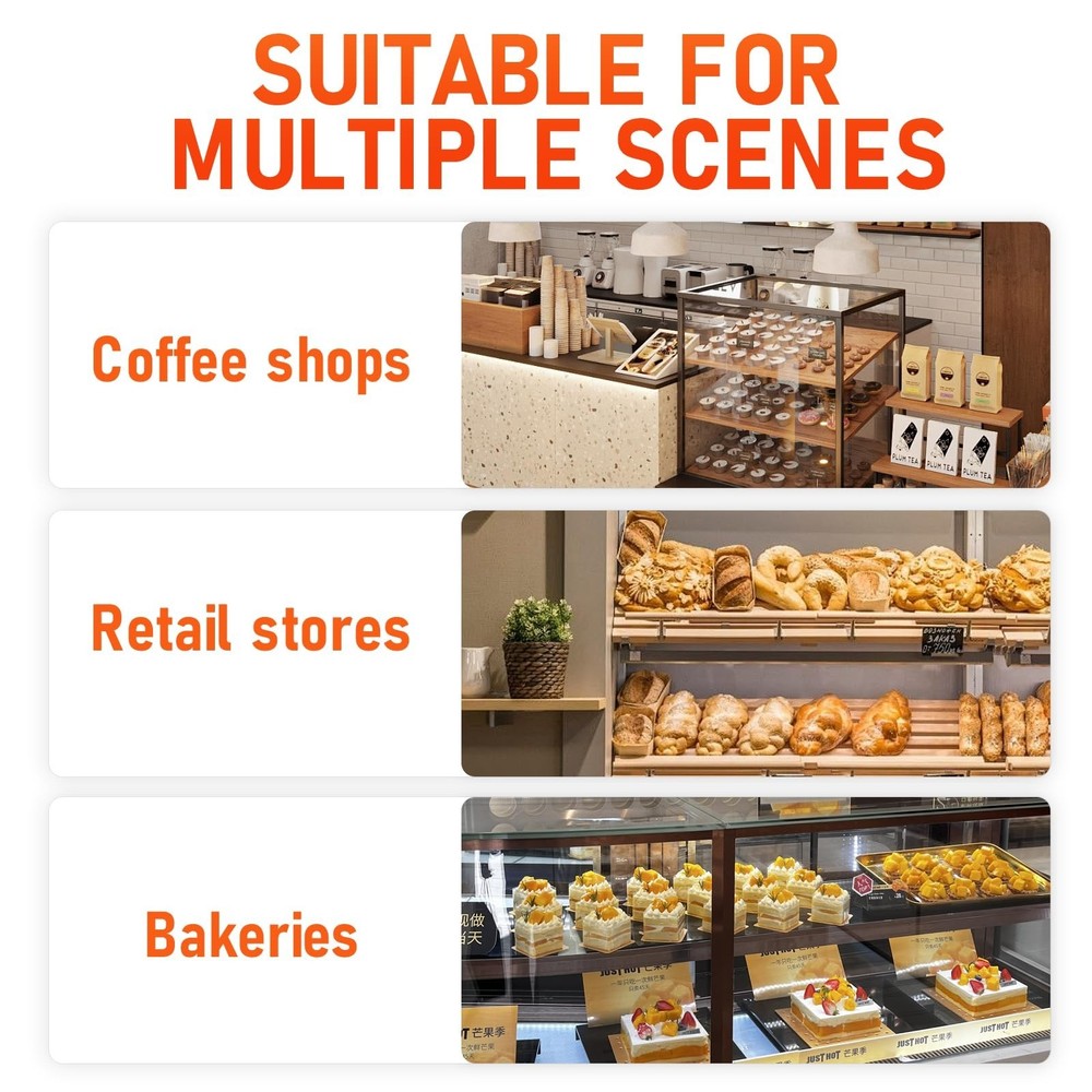 1.59 Cu.ft Malphi Large Pastry Display Case Countertop | Commercial Bakery Di...