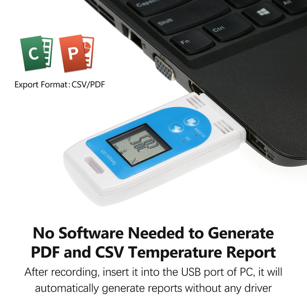 USB Temperature Humidity Data Logger Reusable RH TEMP Datalogger T4D1