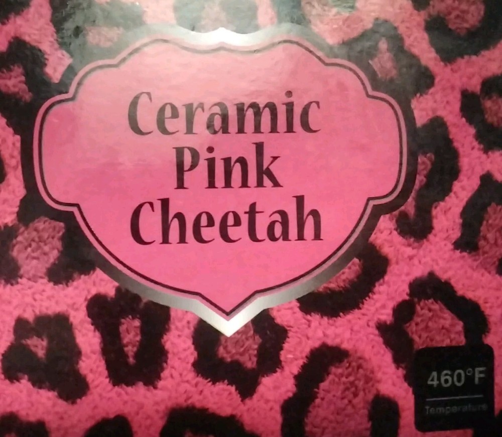 Classic Ceramic Cheetah Pink Flat Iron NIB HTF