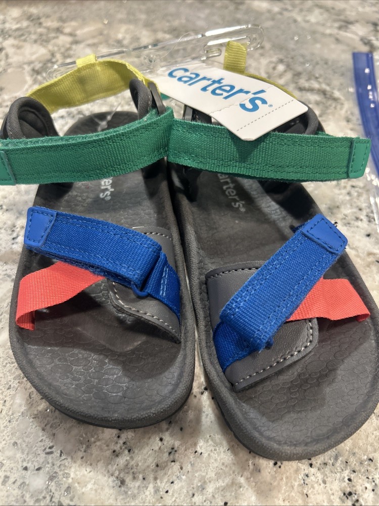 Carter's Multi Color Hook and Loop Boy's Sandals Size 10