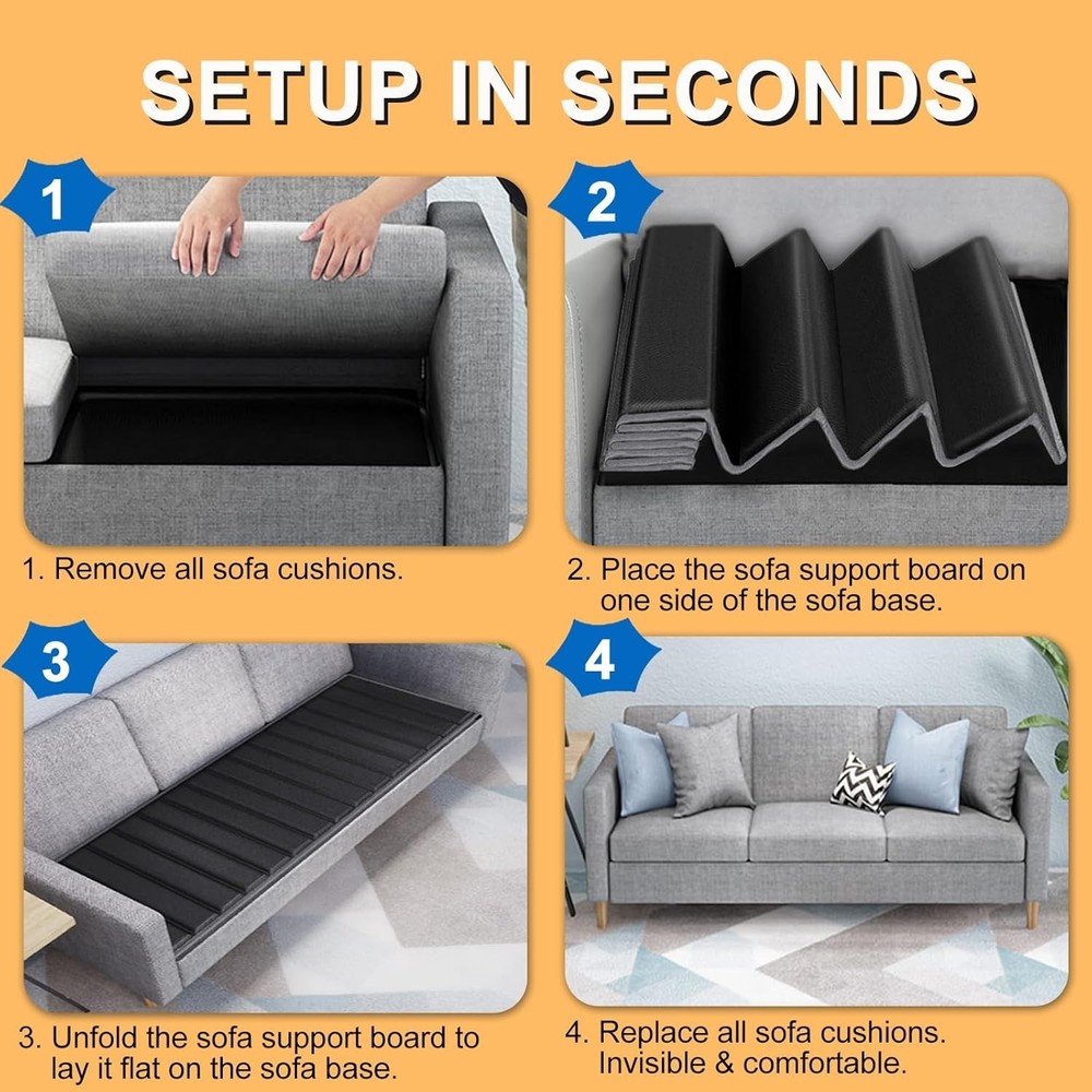 24''x72'' Folding Couch Support Board with 400 lbs Capacity - Fix Sagging Sofas