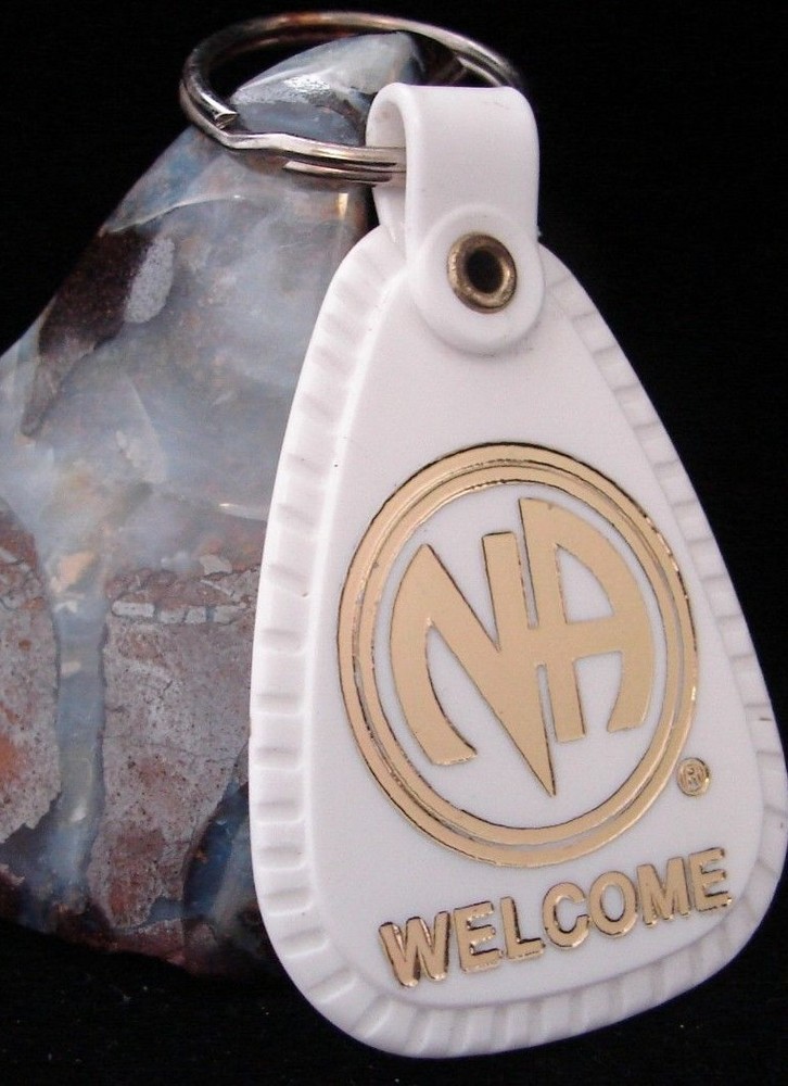 NARCOTICS ANONYMOUS NA White Welcome KEY TAG Just For Today Token