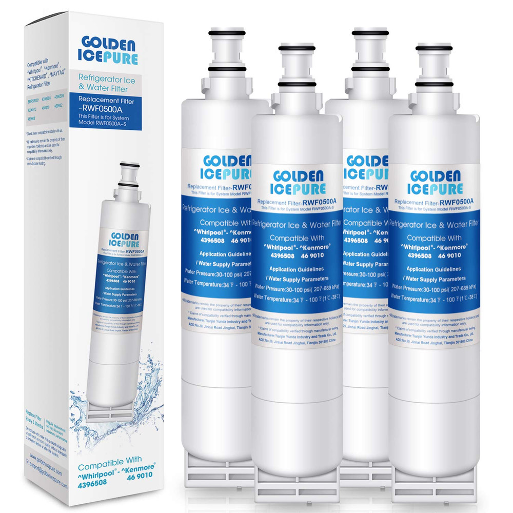 Fit For 4396508 ED5FHEXMS00 KSRS25CNBL00 Refrigerator Ice Water Filter 4Pack