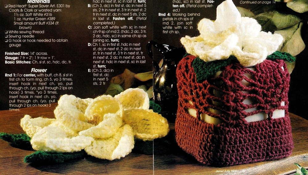 LOVELY Magnolia Set/Decor/CROCHET PATTERN INSTRUCTIONS ONLY