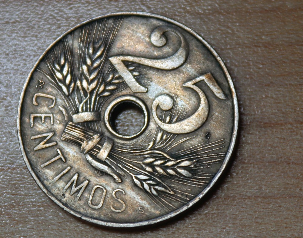 1927 Spain 25 Centimos