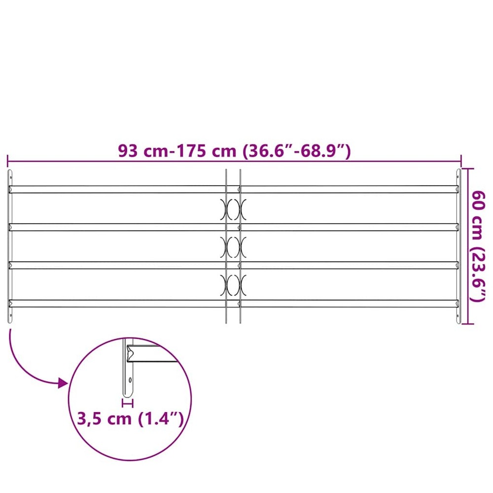 Window Security Bars Extendable Window Guard Grill Galvanized Steel vidaXL