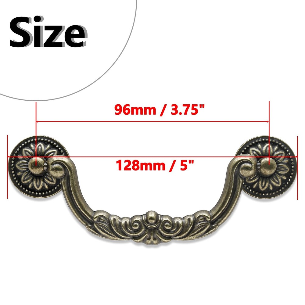 Uenhoy 4 Pcs 3.75 Inch Bail Handle Drop Pulls Vintage Drop Bail Drawer Pulls ...