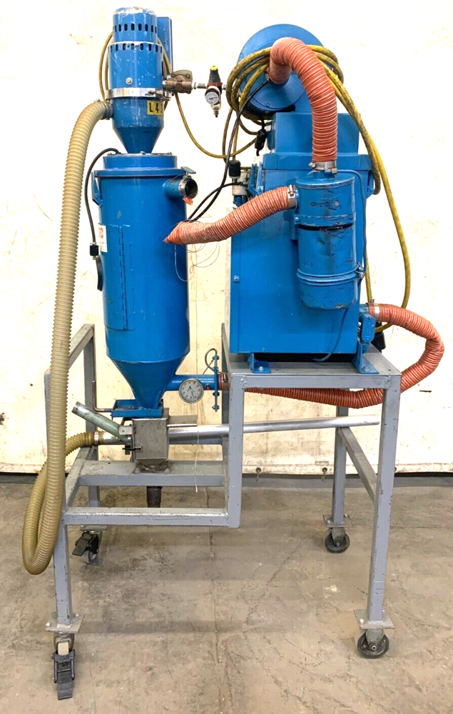 NOVATEC HOPPER W/ ROLLING STAND & DESICCANT DRYER W/ DISPLAY CONTROL PANEL