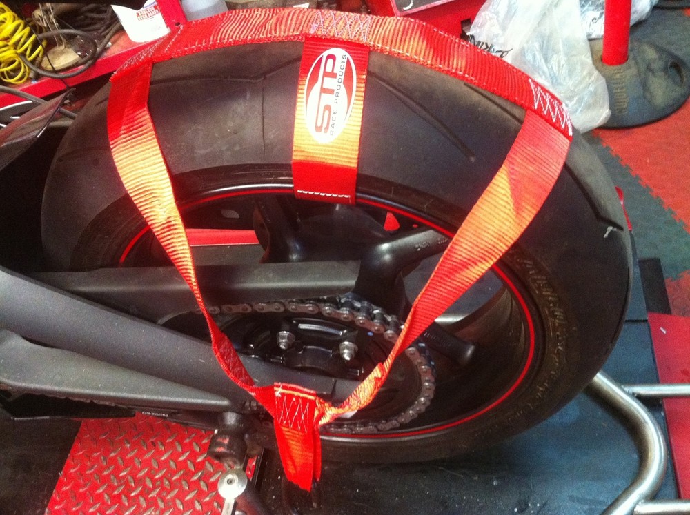 Motorcycle Transport Tie Down Wheel Strap Polyester webbing Strap RED BSB