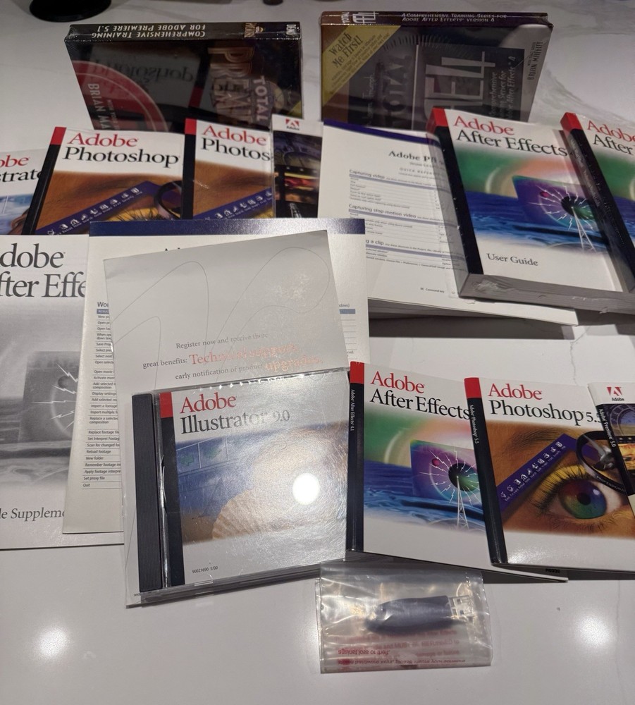 RARE Adobe Dynamic Media Collection Open Box Sealed Manuals / Disk / VHS * Mac *
