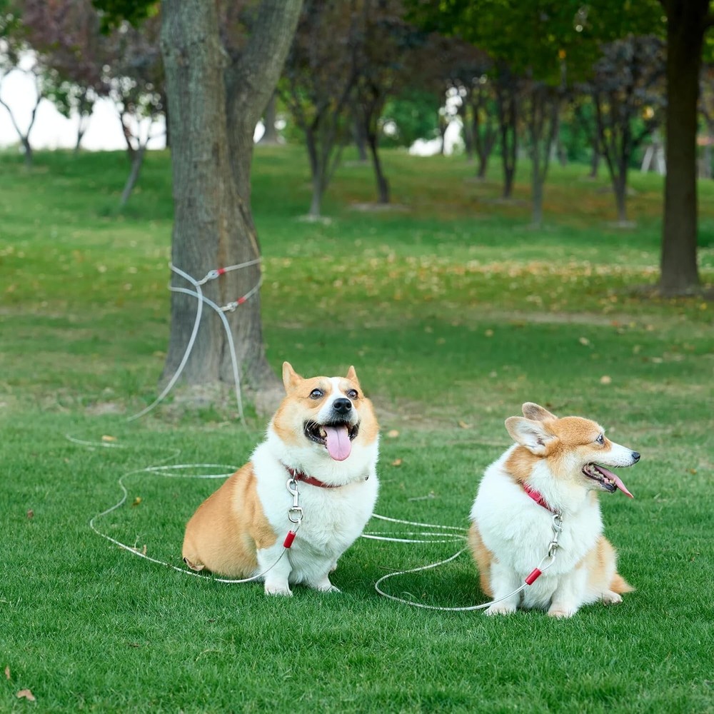 Durable 25 ft Tie-Out Cable for Large Dogs - Rust-Proof & Secure Attachment