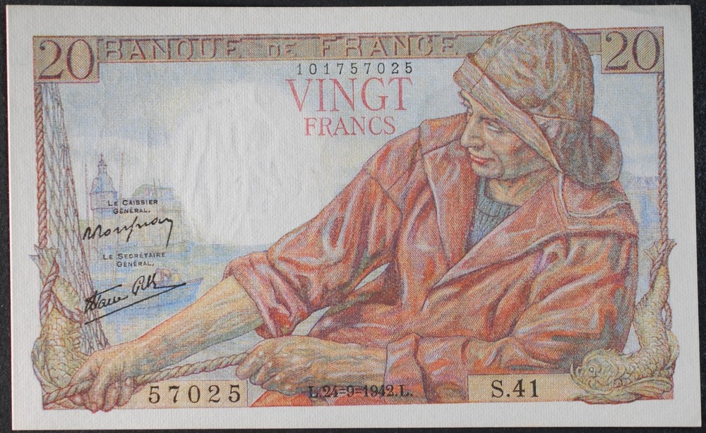 France P100a 20 Francs UNC