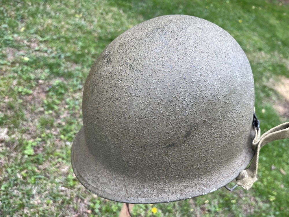 WW2 M1 Helmet Front Seam