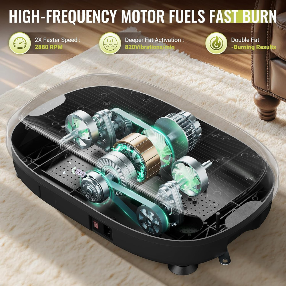 Vibration Plate Exercise Machine, Adjustable Speed High Intensity Vibration for