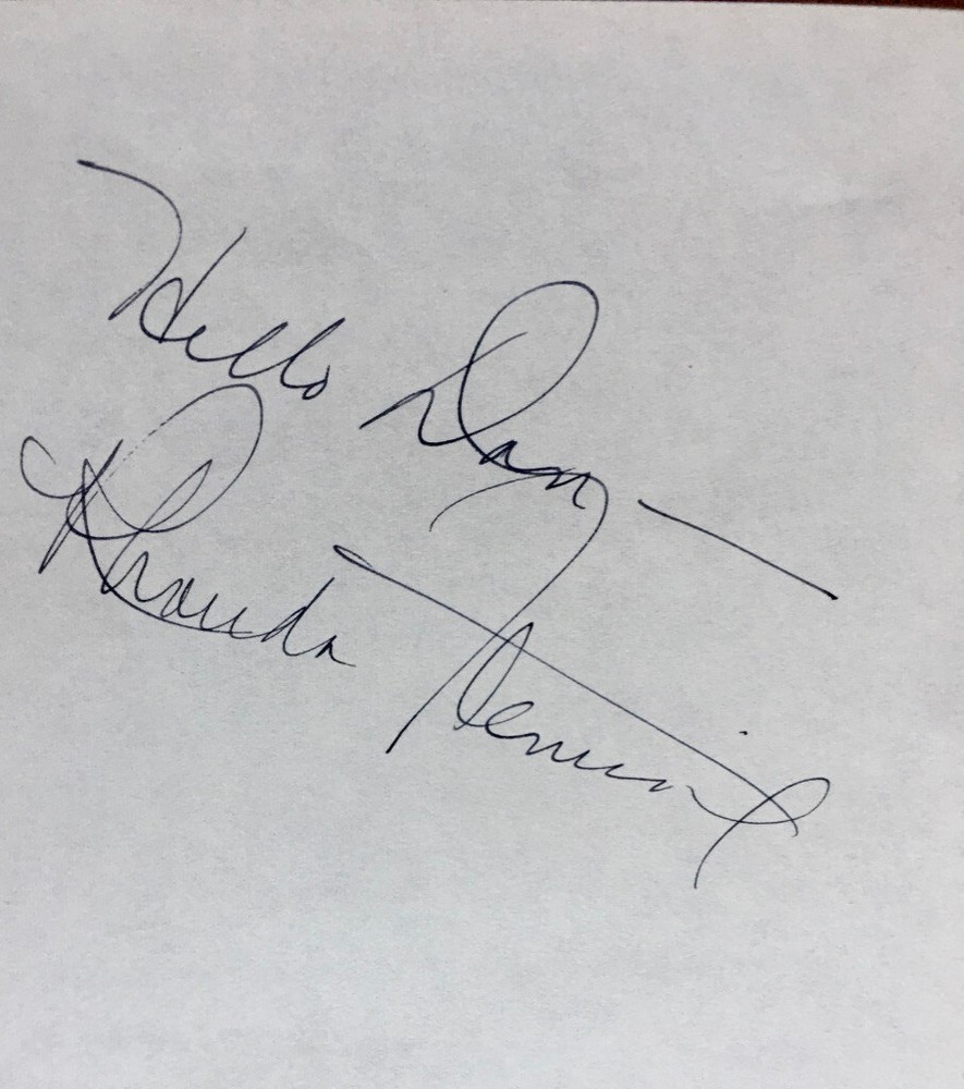 ACTRESS RHONDA FLEMING HAND SIGNED AUTOGRAPHED PAPER SPELLBOUND++