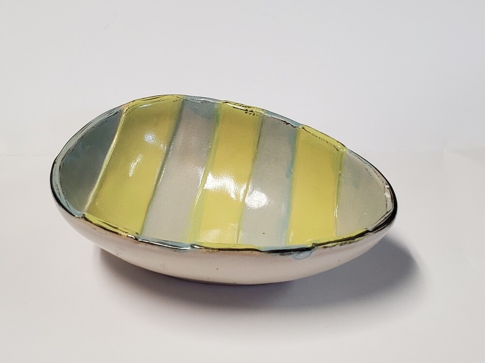 Mud Pie E2 Easter Party Egg Dip Cup Dish 4"x5.6", 5.75" Spreader 48500225 DEFECT