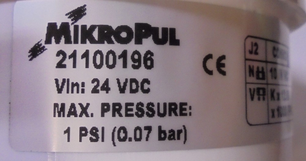 MIKROPUL, DIFFERENTIAL PRESSURE TRANSMITTER, 2110196, 24 VDC