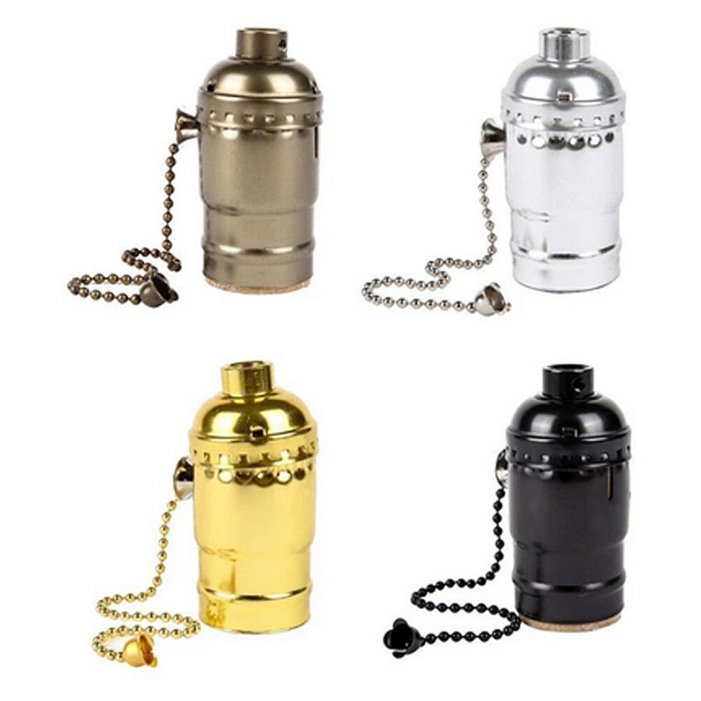 Pull Chain Light Bulb Lamp Socket Replacement Switch E26 E27 On Off 1/2/4 PCS