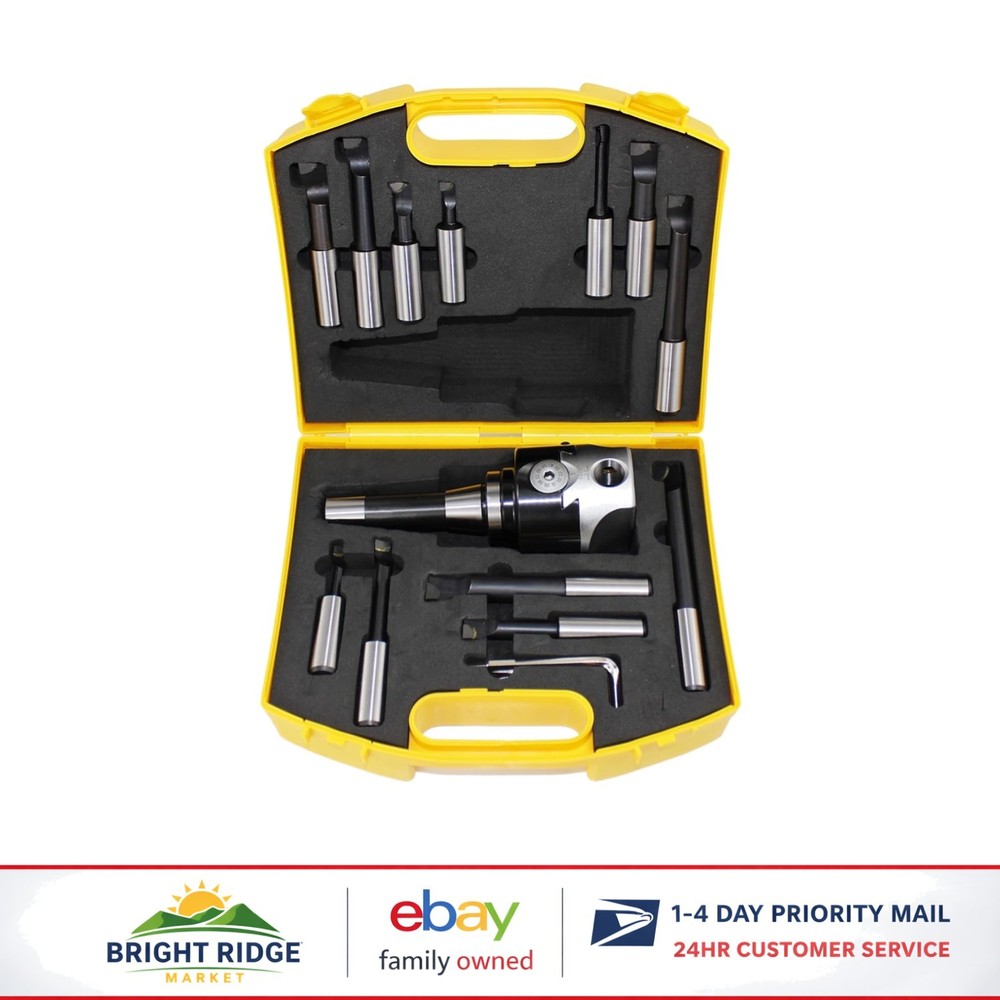 Durable Milling Tool Set with 3" Head and 12 Carbide Bars for Versatile Use