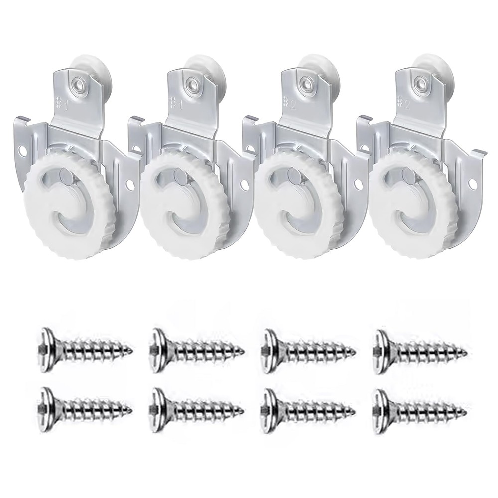 Sissatthai 4Pcs Sliding Closet Door Hardware Rollers, Silver