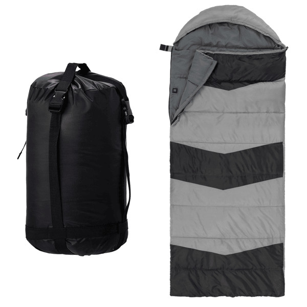 Heated Sleeping Bag Rectangular Lightweight USB Pads Waterproof Hiking